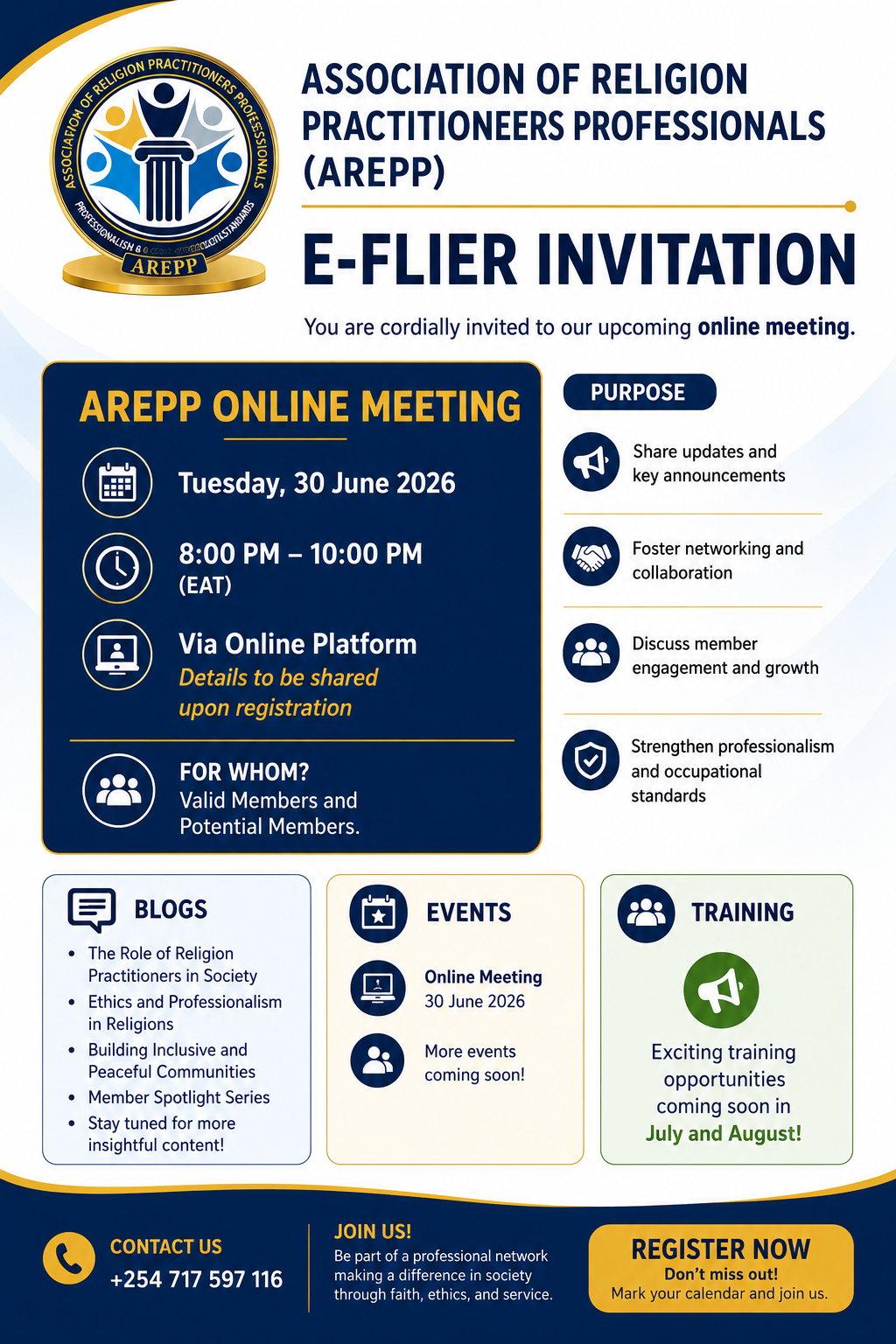 AREPP Online Meeting – 30th June 2026 and Upcoming Events